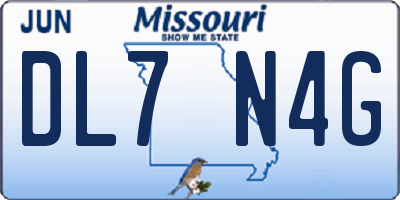 MO license plate DL7N4G