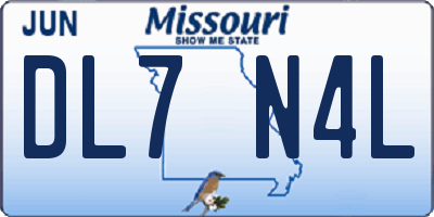 MO license plate DL7N4L