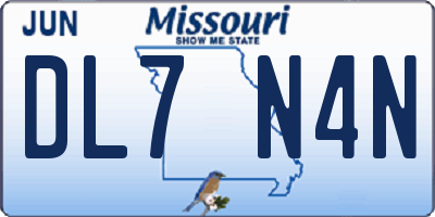 MO license plate DL7N4N