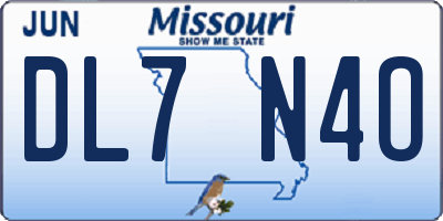 MO license plate DL7N4O