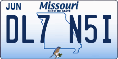 MO license plate DL7N5I