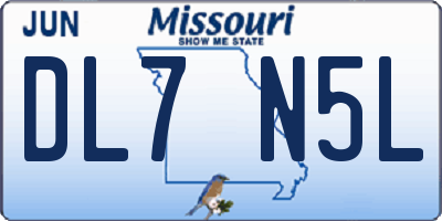 MO license plate DL7N5L