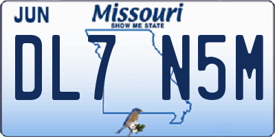 MO license plate DL7N5M