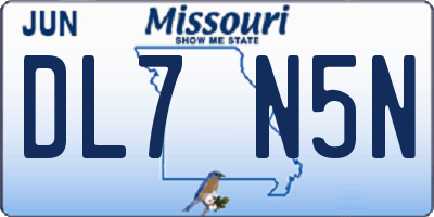 MO license plate DL7N5N