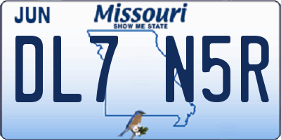 MO license plate DL7N5R