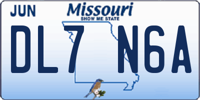 MO license plate DL7N6A