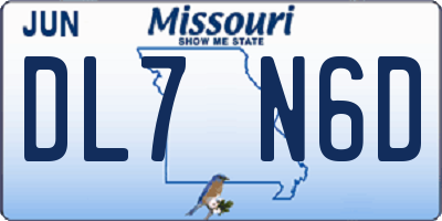 MO license plate DL7N6D