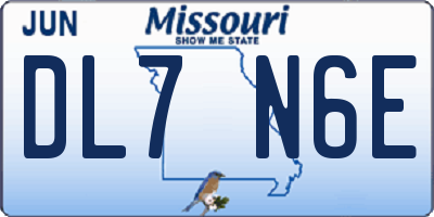 MO license plate DL7N6E