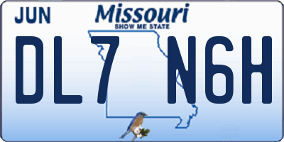 MO license plate DL7N6H