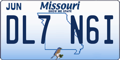 MO license plate DL7N6I
