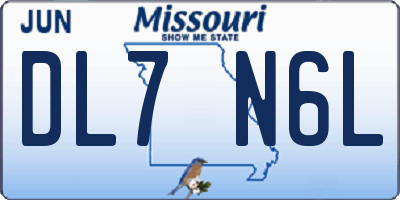 MO license plate DL7N6L