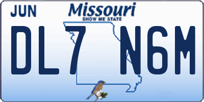 MO license plate DL7N6M