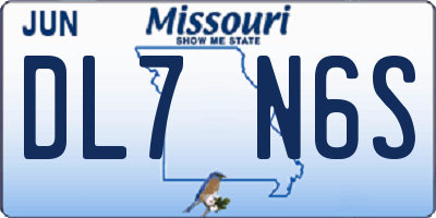 MO license plate DL7N6S