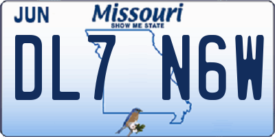 MO license plate DL7N6W