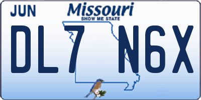 MO license plate DL7N6X