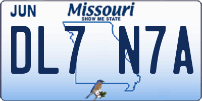 MO license plate DL7N7A