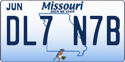 MO license plate DL7N7B