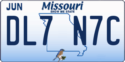 MO license plate DL7N7C
