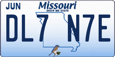 MO license plate DL7N7E