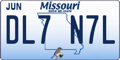 MO license plate DL7N7L