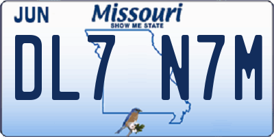 MO license plate DL7N7M