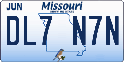 MO license plate DL7N7N