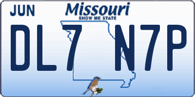 MO license plate DL7N7P