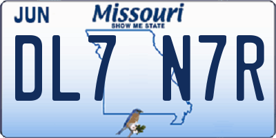 MO license plate DL7N7R