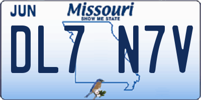 MO license plate DL7N7V