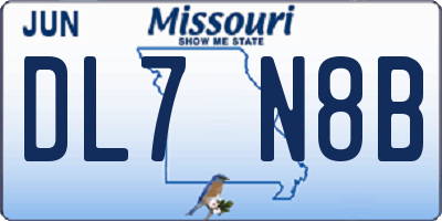 MO license plate DL7N8B