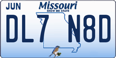 MO license plate DL7N8D