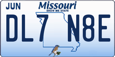 MO license plate DL7N8E