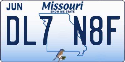 MO license plate DL7N8F