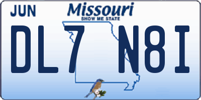 MO license plate DL7N8I