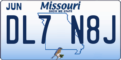 MO license plate DL7N8J