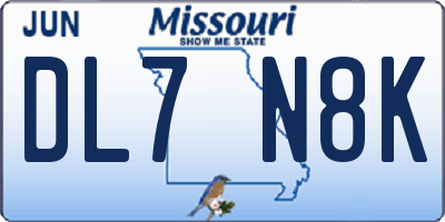 MO license plate DL7N8K