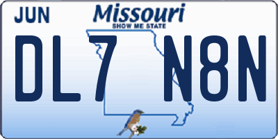 MO license plate DL7N8N