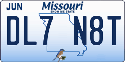 MO license plate DL7N8T