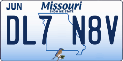 MO license plate DL7N8V