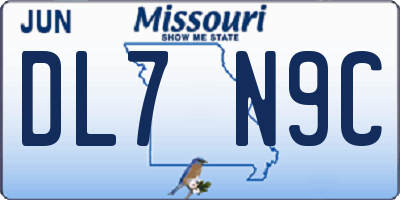 MO license plate DL7N9C