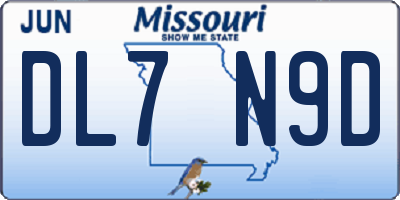 MO license plate DL7N9D