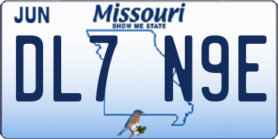 MO license plate DL7N9E