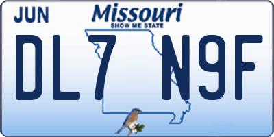 MO license plate DL7N9F