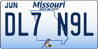 MO license plate DL7N9L