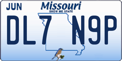 MO license plate DL7N9P