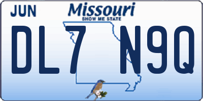 MO license plate DL7N9Q