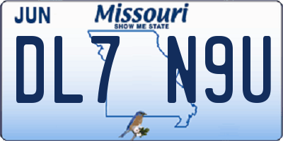 MO license plate DL7N9U