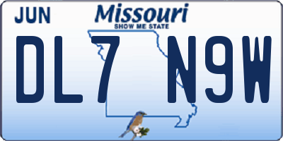 MO license plate DL7N9W