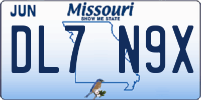 MO license plate DL7N9X