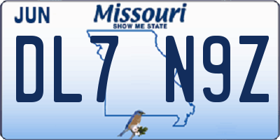 MO license plate DL7N9Z